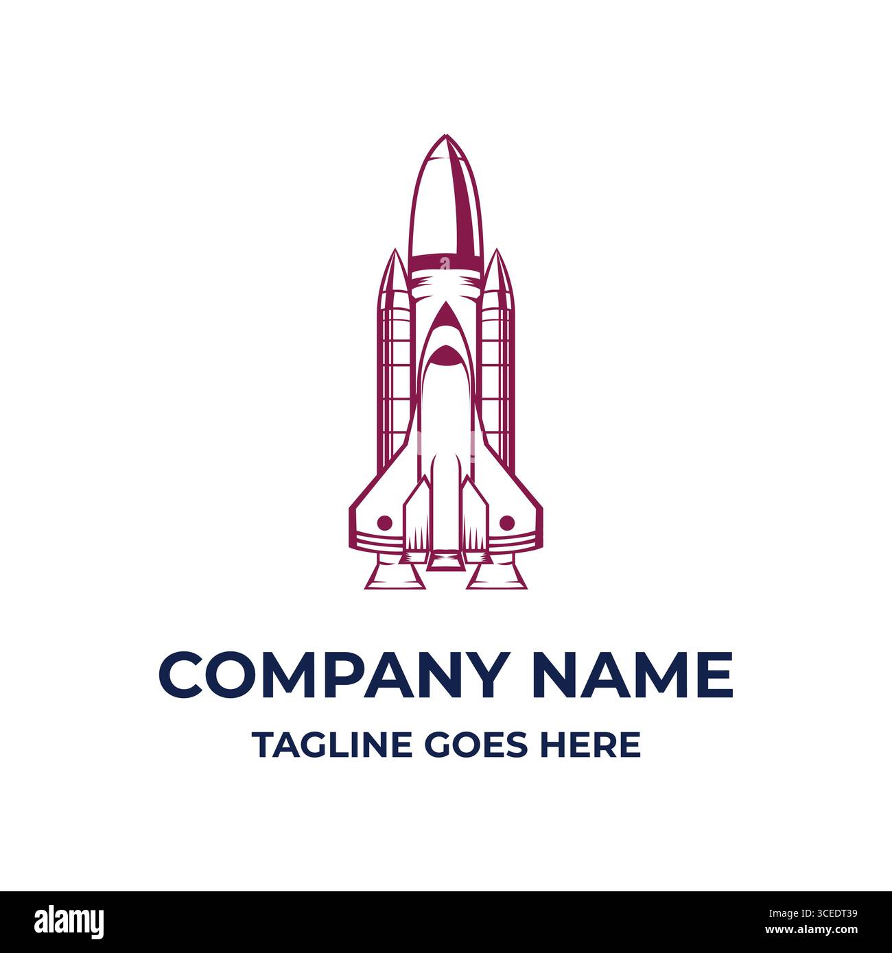 Rocket Launch Illustration for Universe Space Logo Design Vector Stock Vector