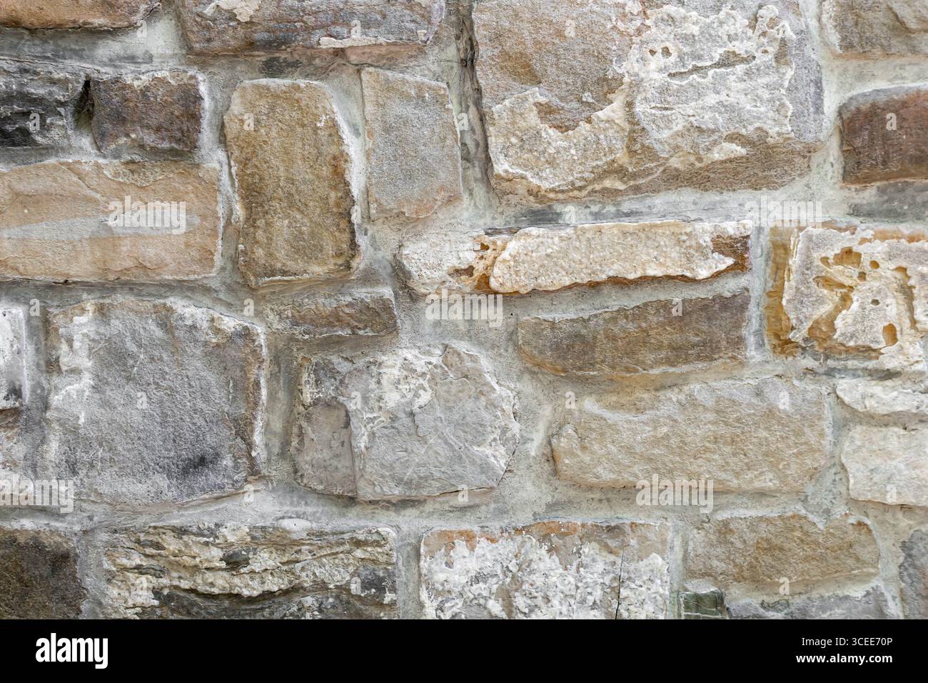 a wall made of limestone Stock Photo