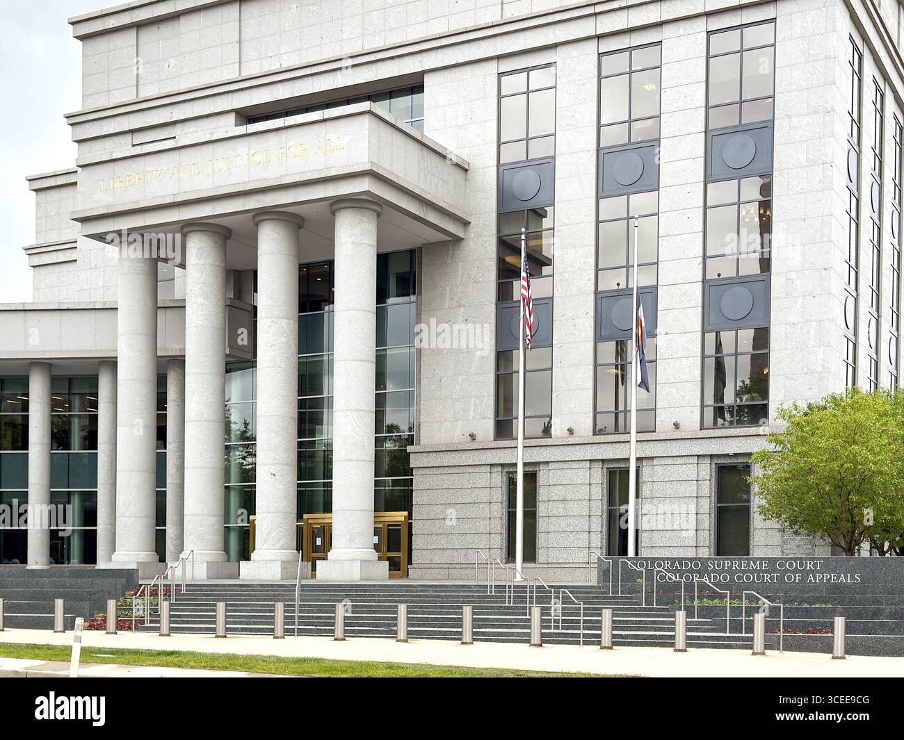 Denver, Colorado, USA - 2 June 2025: Exterior view of the entrance to the Colorado Supreme Court and Court of Appeals in Denver city centre. - Smartphone Captured Stock Image
