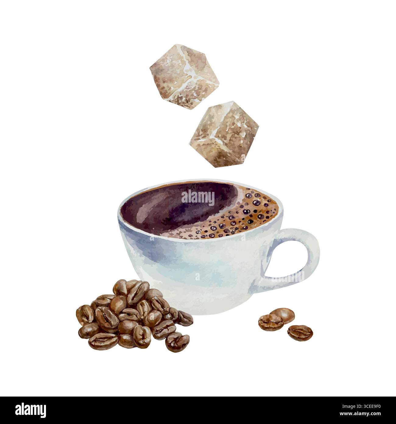 Watercolor painting coffee cup hi-res stock photography and images - Page 4  - Alamy, image size:1300x1390