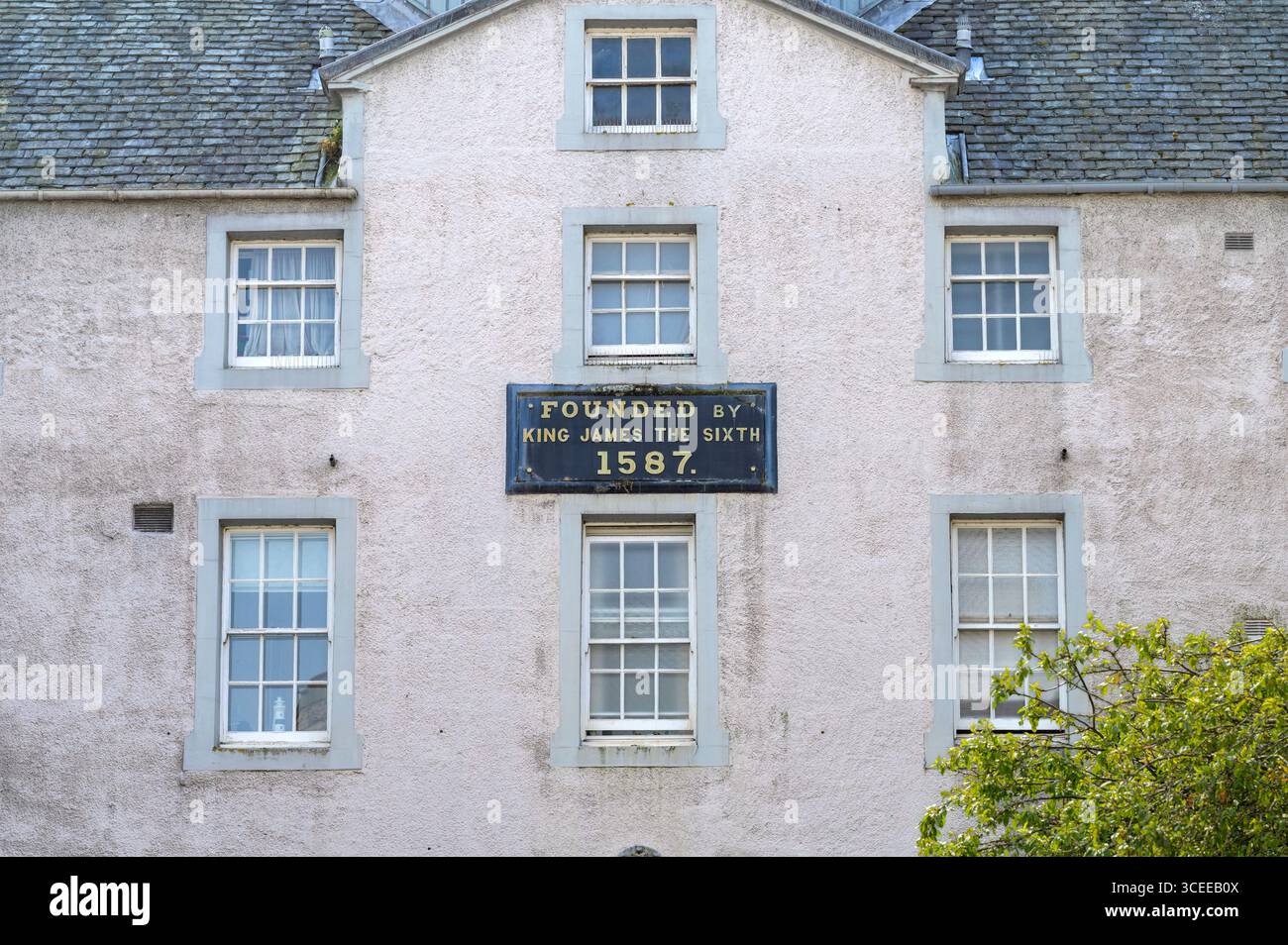 Detail of the former King James VI Hospital Building, Hospital Street, Perth and Kinross, Scotland, UK Stock Photo
