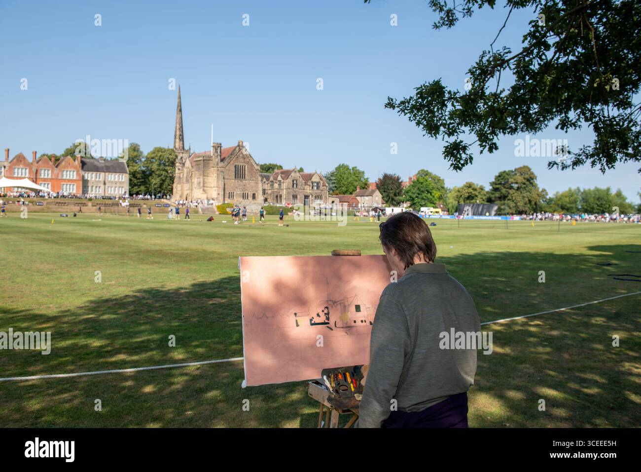 Jack Russell Painting Repton School Derbyshire V Worcestershire At Jack Russell Painting Repton School Derbyshire V Worcestershire At