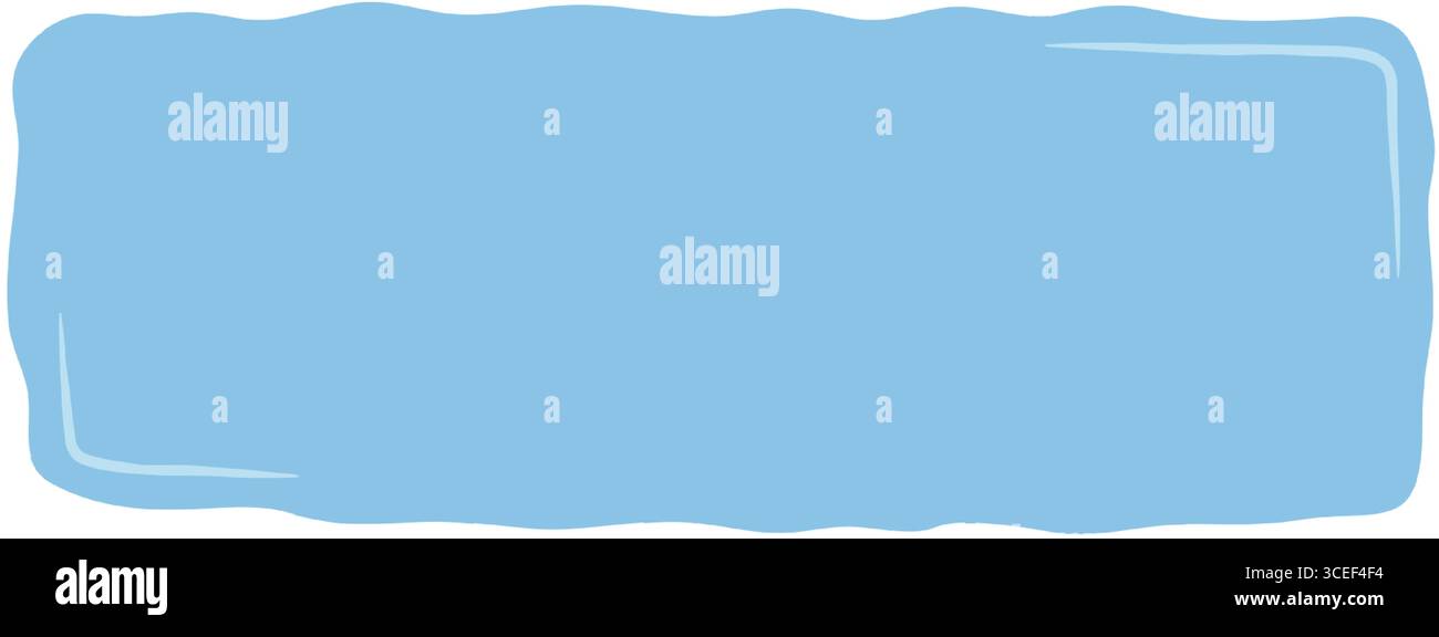 Organic Blue Wavy Hand Drawn Frame Stock Vector