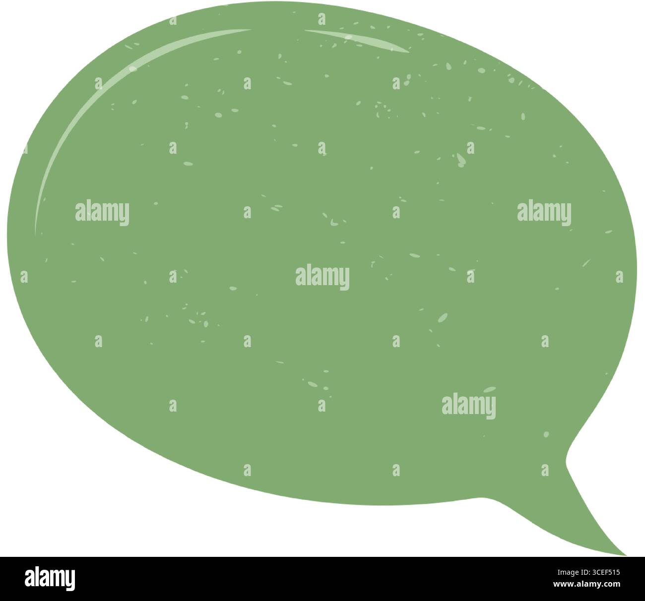 Green Hand Drawn Grunge Speech Sticker Stock Vector