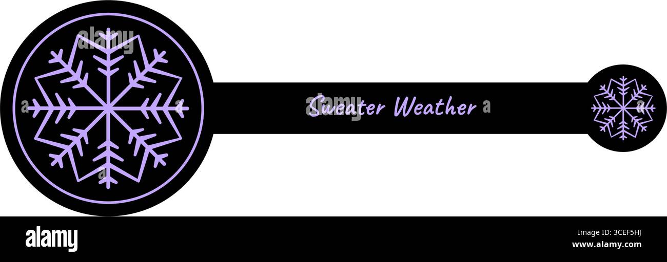 Purple Icy Snowflake Box Seal Label Stock Vector