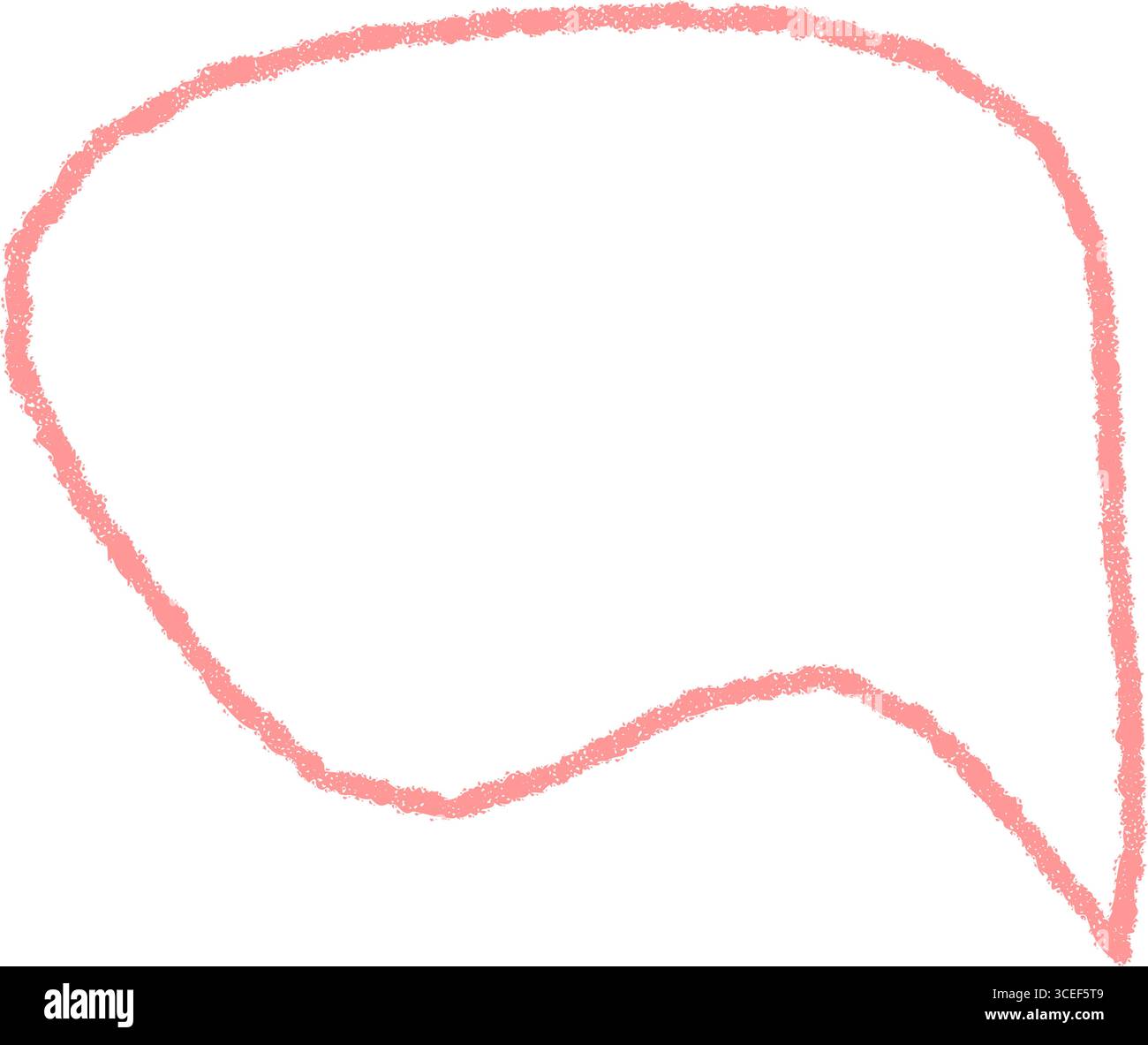 Wavy Crayon Outline Speech Bubble Stock Vector