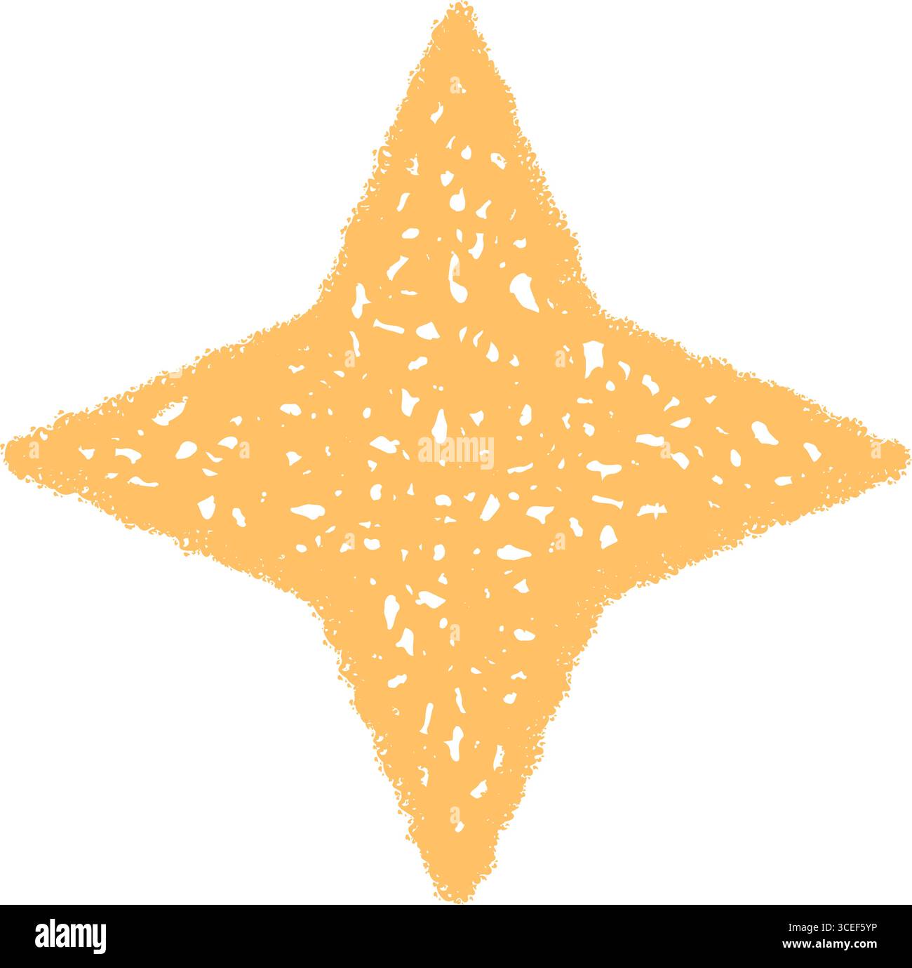 Magic Crayon Star With Festive Sparkle Stock Vector
