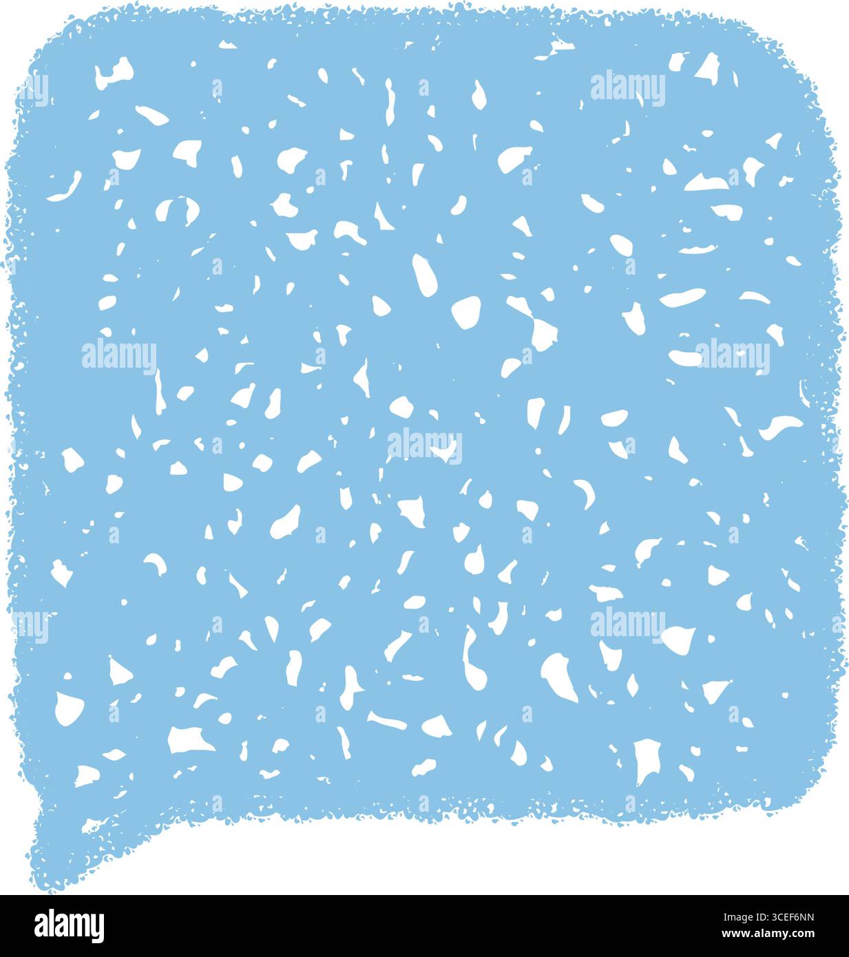 Blue Chalk Speech Balloon Square Stock Vector