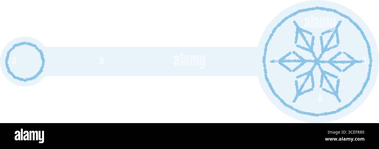 Flat Blue Chalk Snowflake Seal Label Stock Vector
