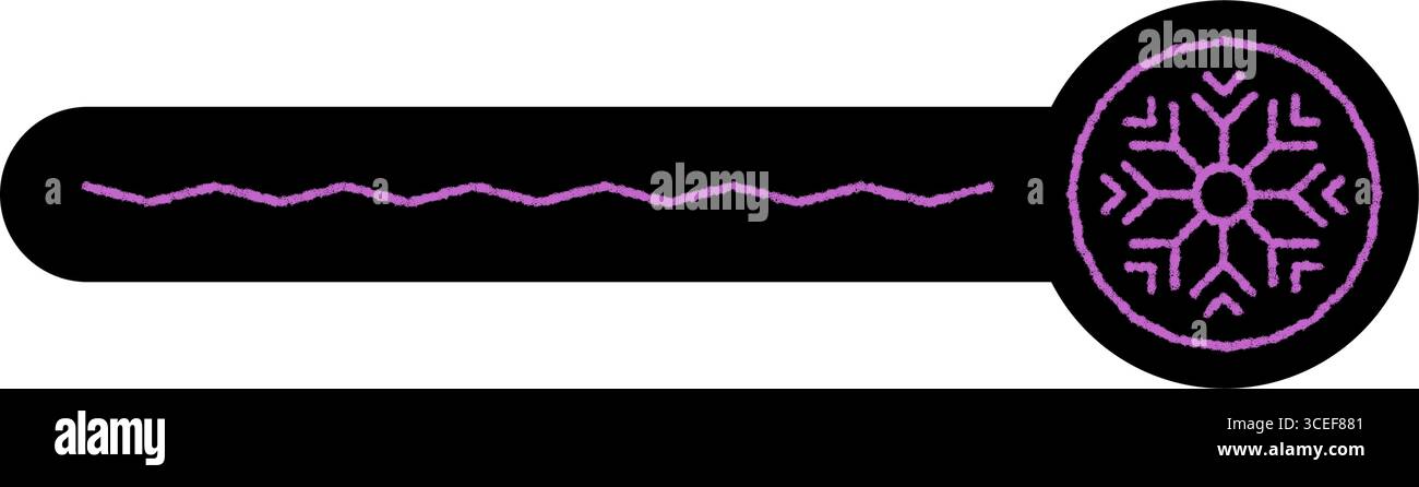 Flat Purple Snow Flake Sticker Label Stock Vector