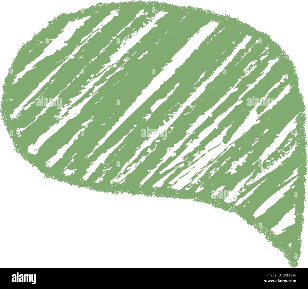 Green Crayon Scribble Fluid Speech Balloon Stock Vector
