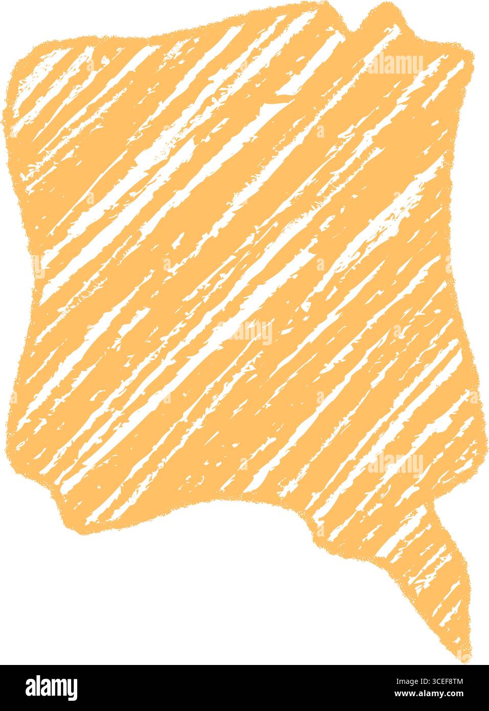 Wavy Orange Crayon Scribble Speech Bubble Stock Vector