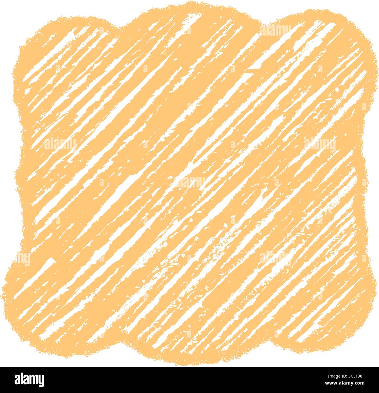 Groovy Scallop Crayon Sketched Rectangle Frame Stock Vector