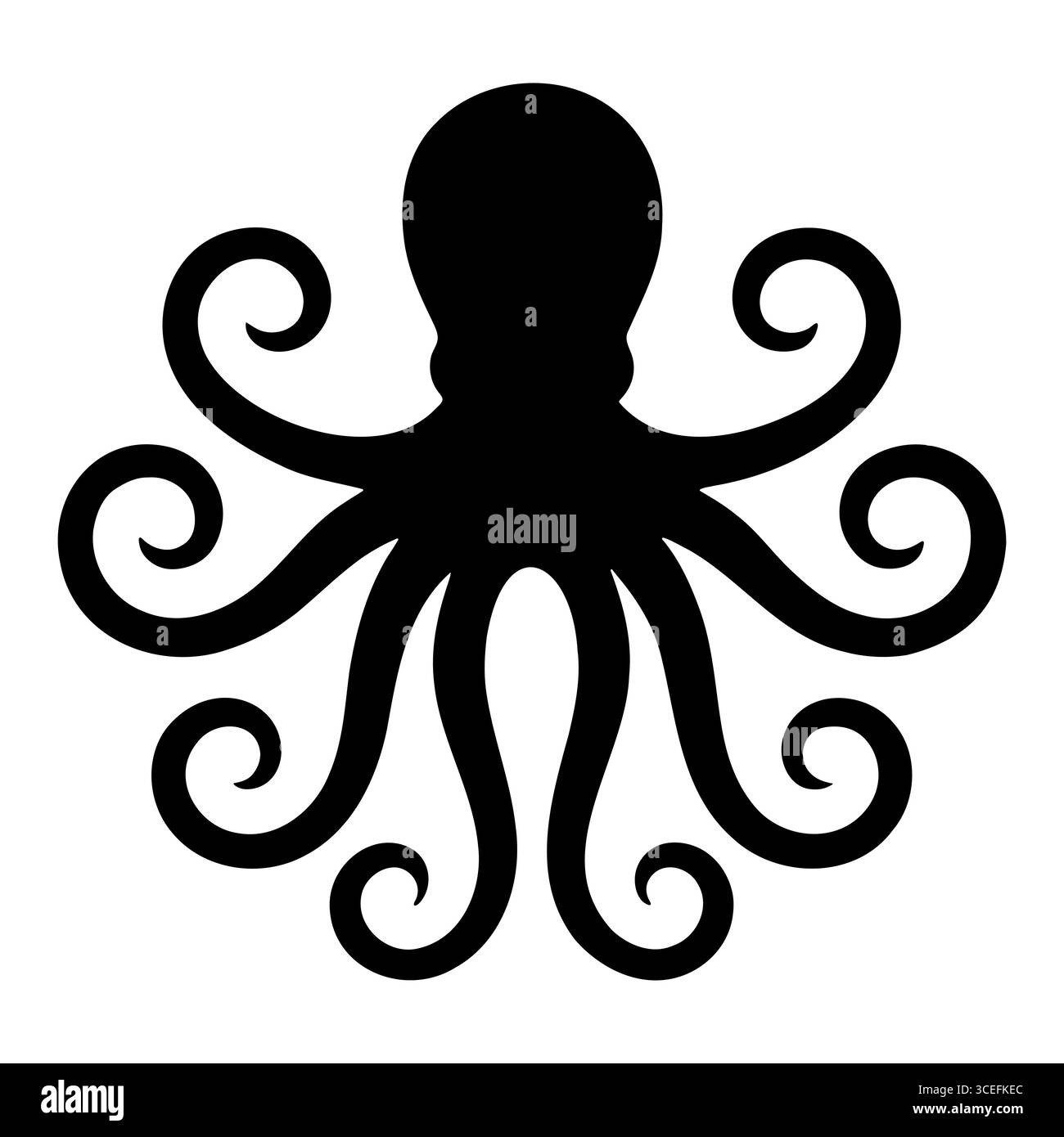 Octopus tentacles silhouette Stock Vector Images - Alamy