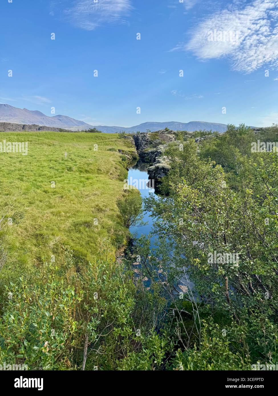 Þingvellir (Thingvellir) National Park, Iceland, Europe - Smartphone Captured Stock Image