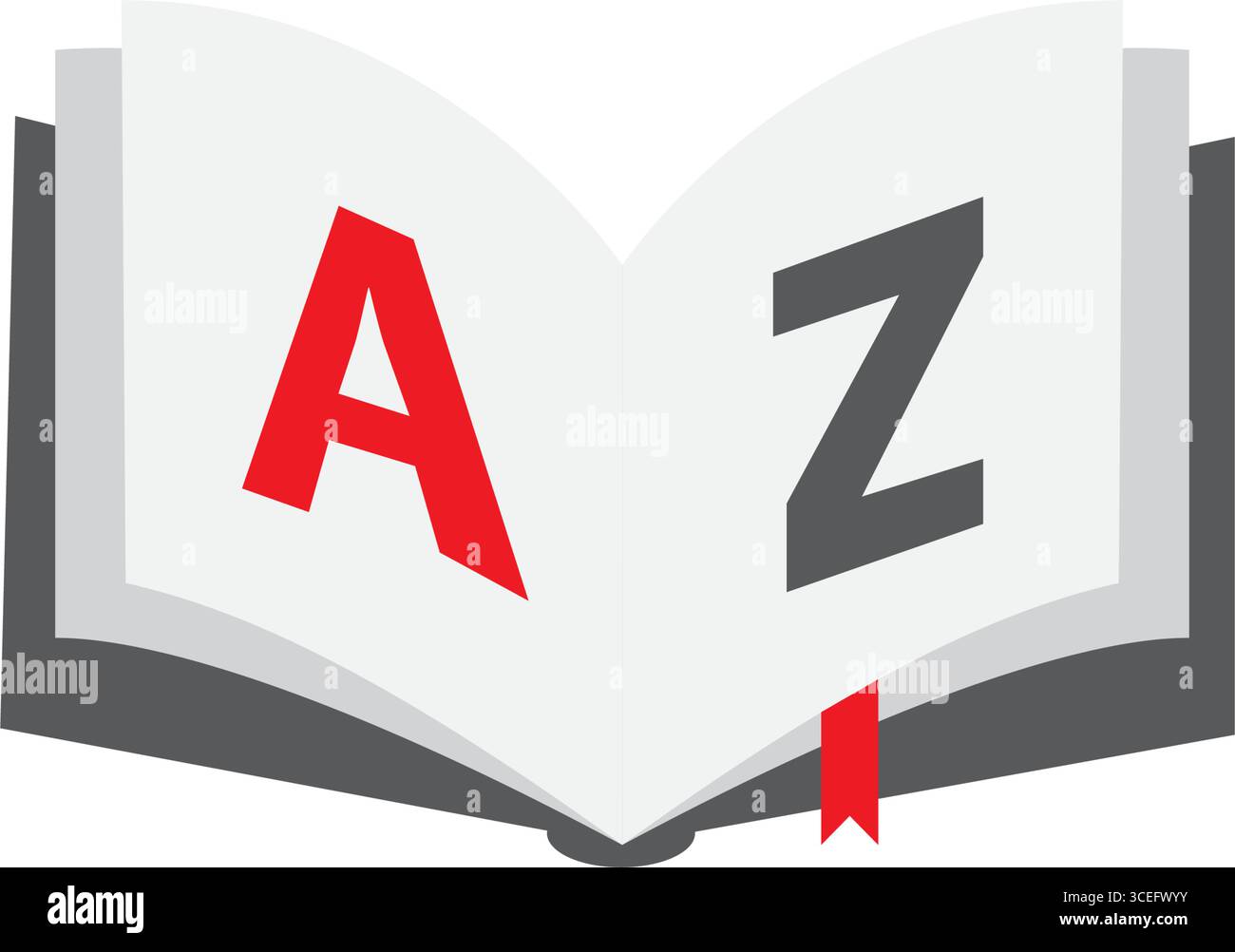 Flat Design Glossary Book Vector Illustration Stock Vector