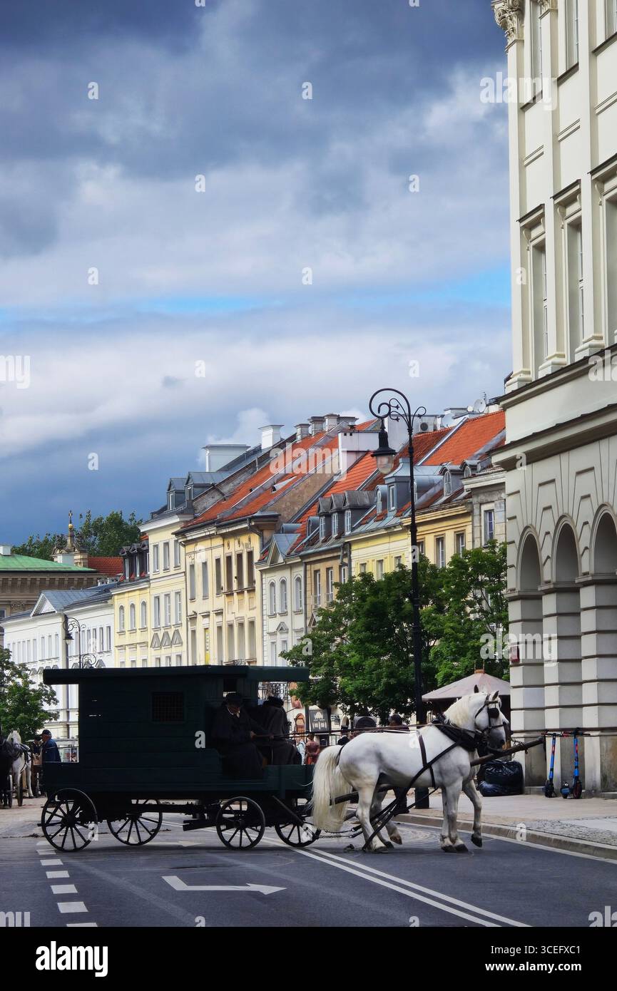 Filming a Netlix series ' The Doll ' in Warsaw, Poland. - Smartphone Captured Stock Image
