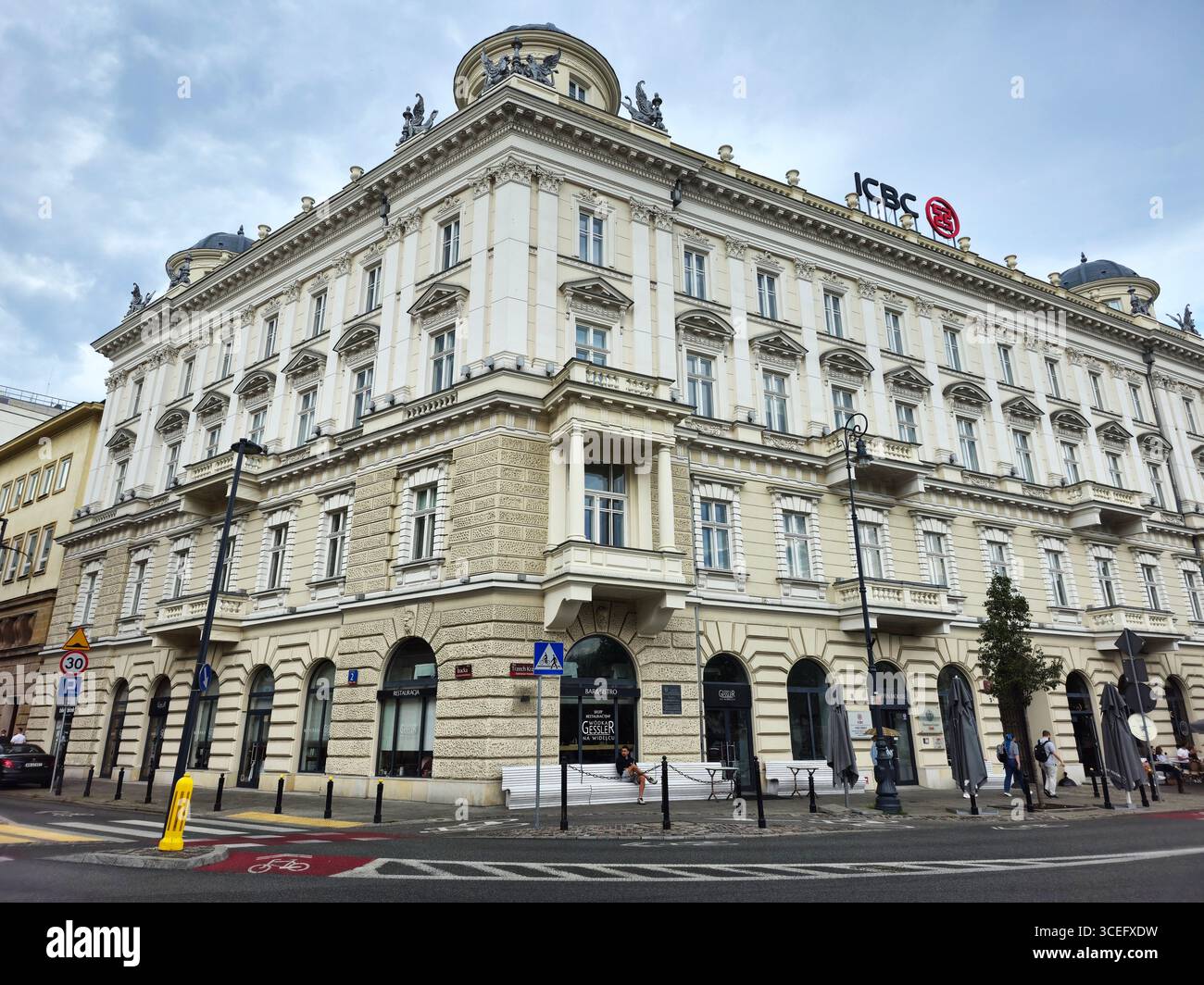 A beautiful old building on plac Trzech Krzyży, Warsaw, Poland. - Smartphone Captured Stock Image