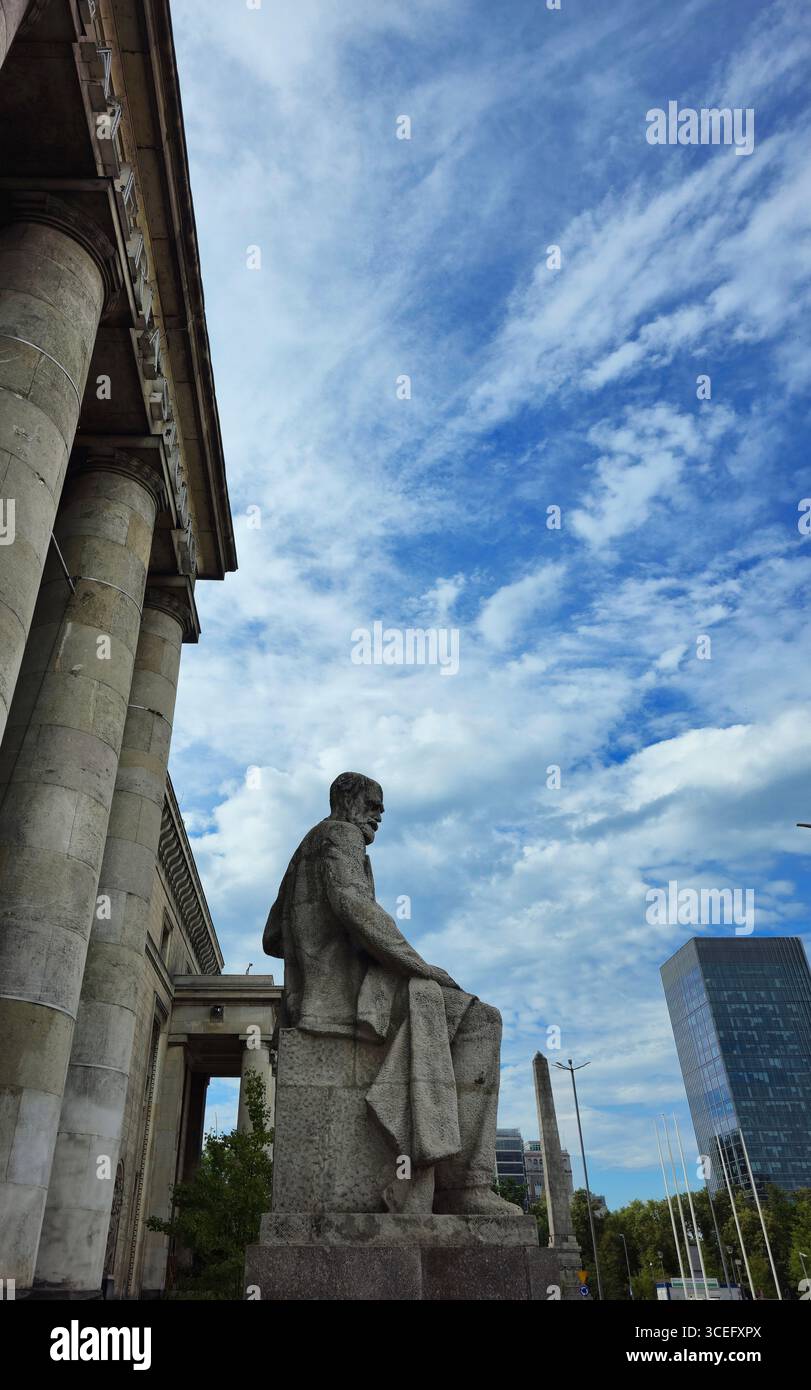 Sculptures decorating the Palace of Culture and Science in Warsaw, Poland. - Smartphone Captured Stock Image