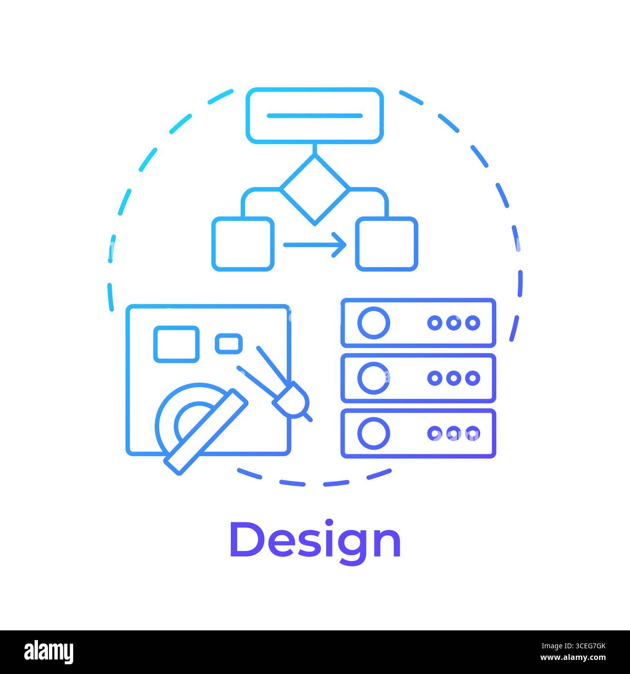 Design blue gradient concept icon Stock Vector