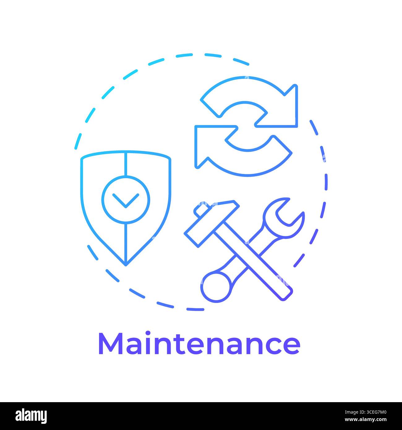 Maintenance blue gradient concept icon Stock Vector