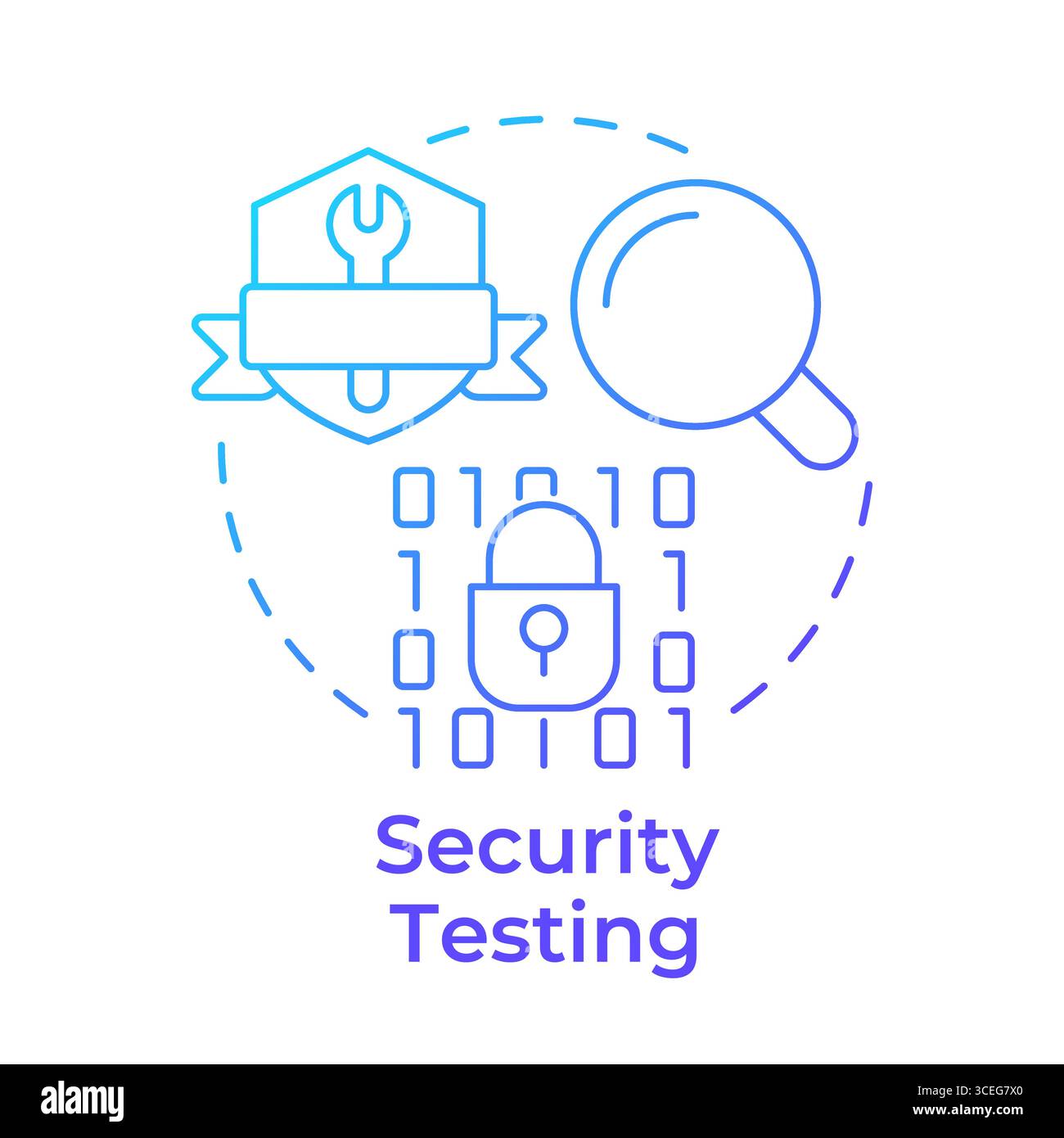 Security testing blue gradient concept icon Stock Vector