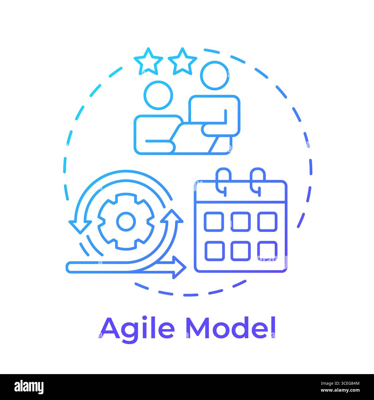 Agile model blue gradient concept icon Stock Vector
