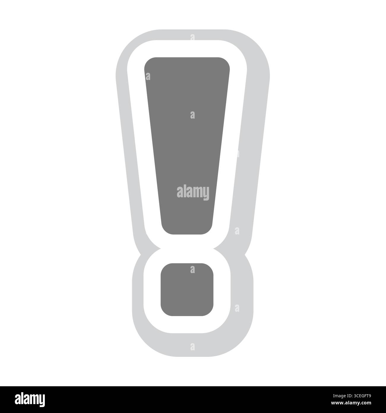 Exclamation mark sticker with shadow. 3d warning and alert, error and ...