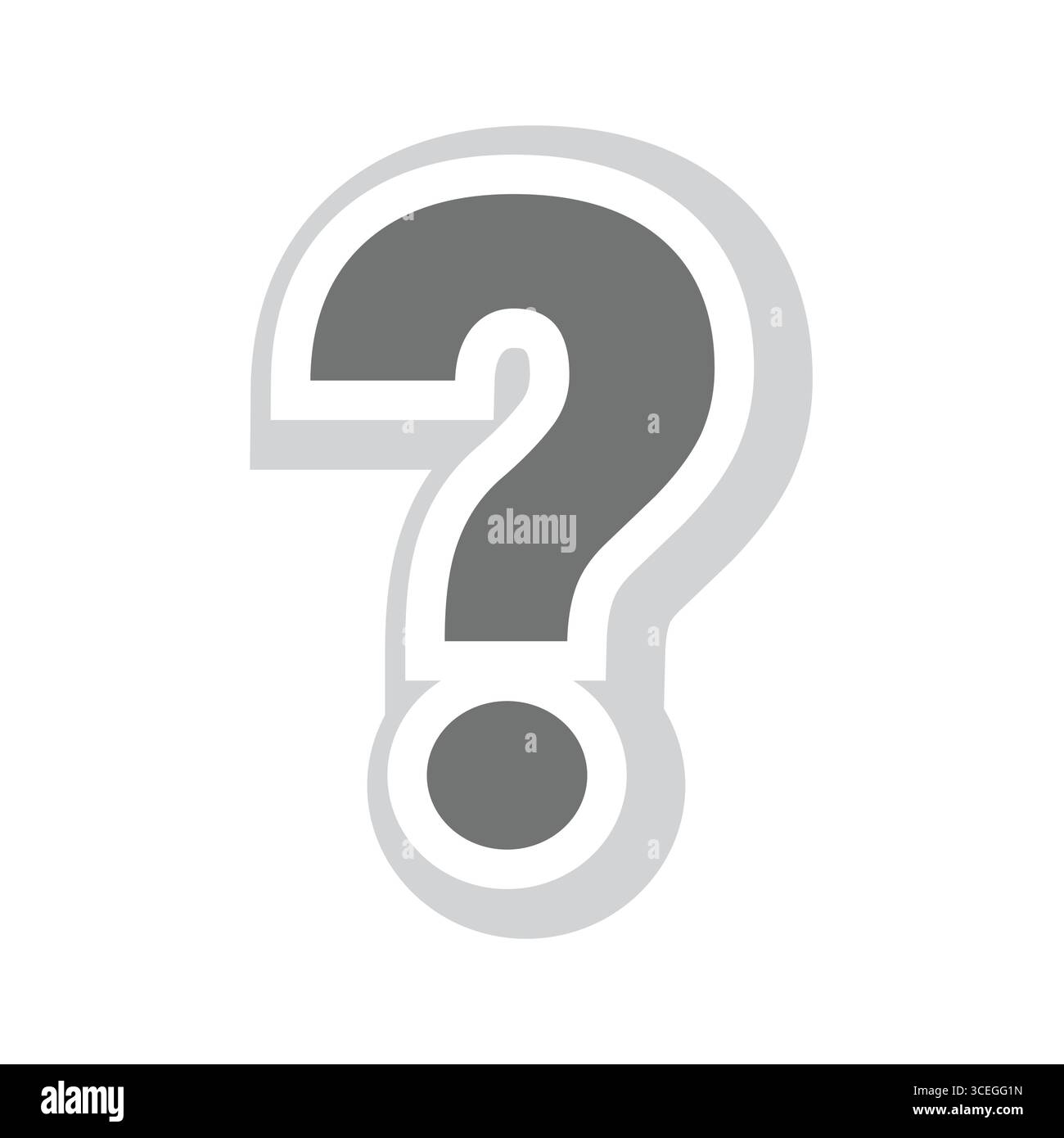 Question mark vector sticker. Punctuation sign with shadow effect 3d ...