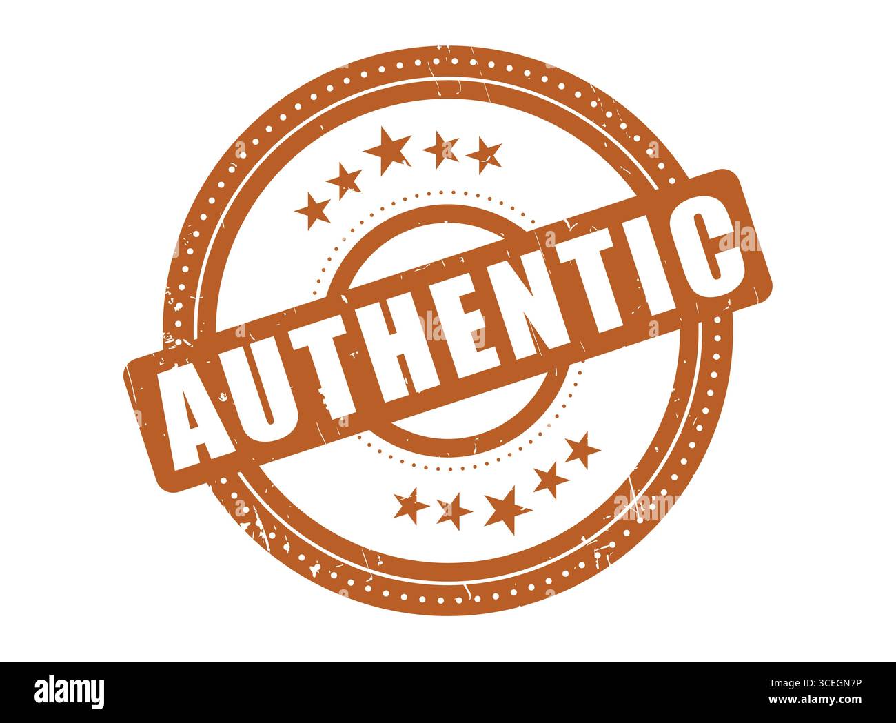 A AUTHENTIC Rubber Stamp Seal with a Dotted Circle Stock Vector