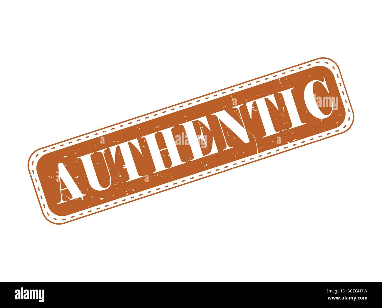 A AUTHENTIC Rubber Stamp Seal on a Bar Stock Vector