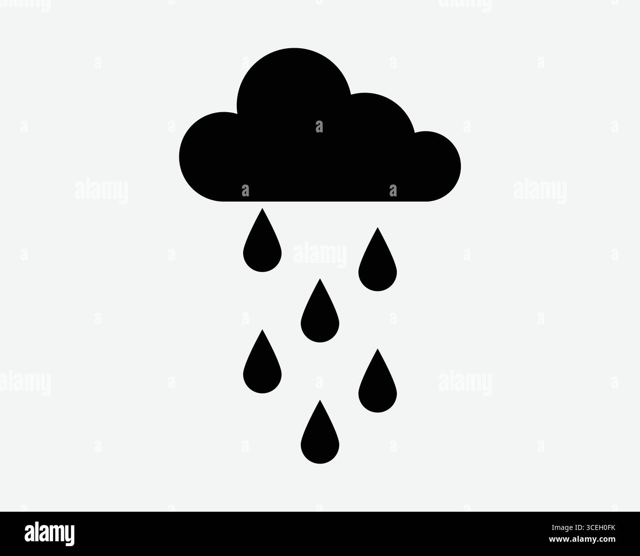 Raining Icon Rain Inclement Weather Overcast Season Downpour Drizzle ...