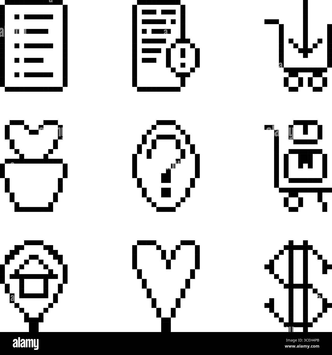 Set of icons in pixel art style for an online store, price icon, like ...