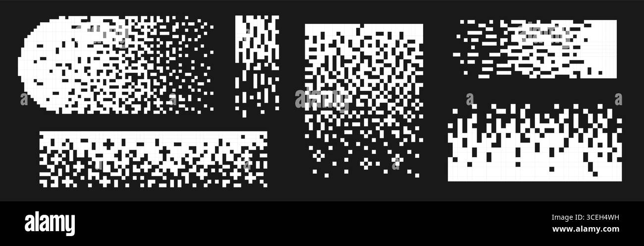 Pixel pattern cube textures with monochrome geometric designs for ...