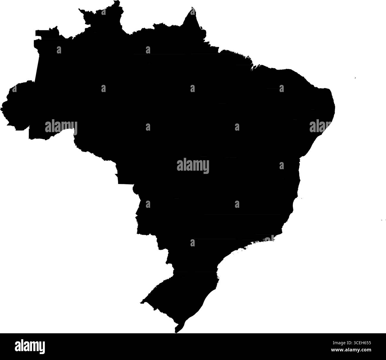 Brazil Country Map Black Edition - Minimalist Vector Illustration for ...
