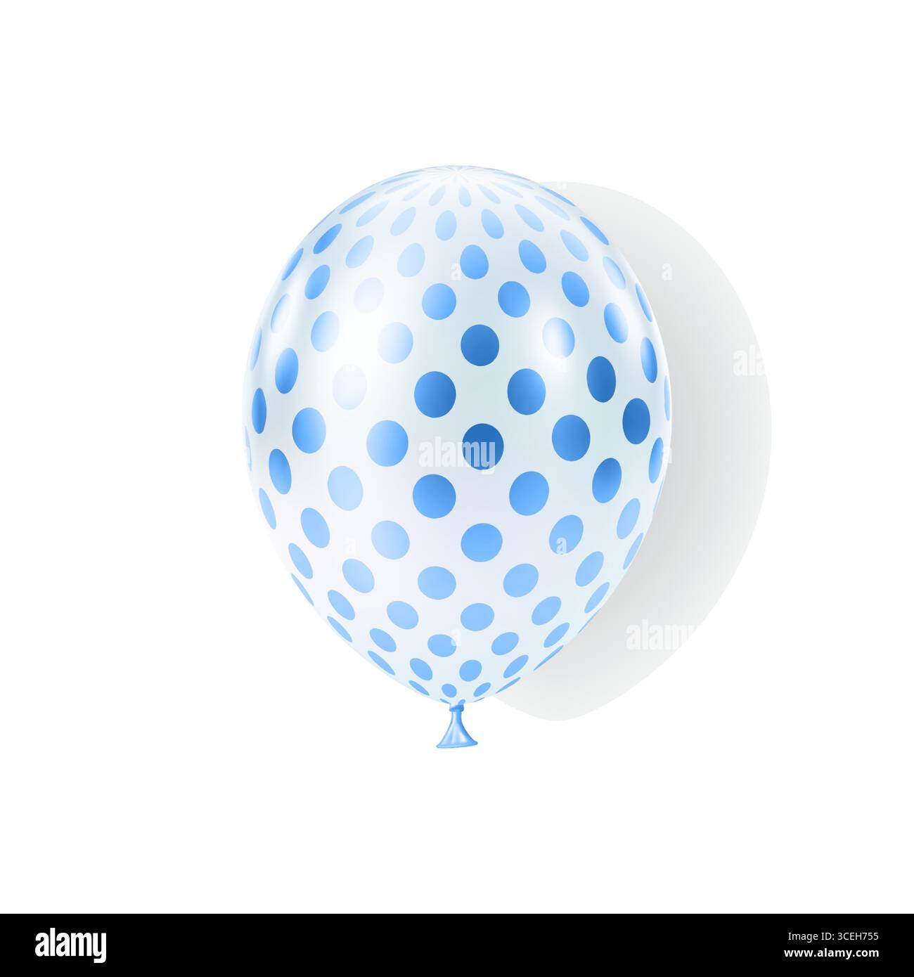 Blue white balloon. Luxury realistic dotted pattern. Stock Vector