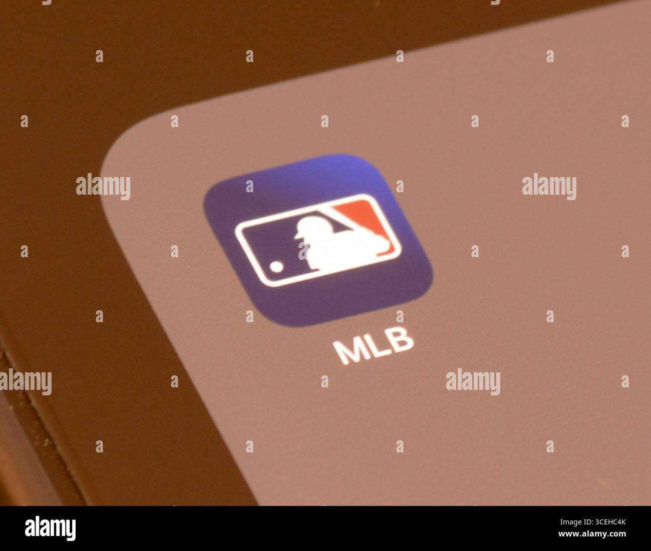 Official MLB app on a smartphone screen Stock Photo
