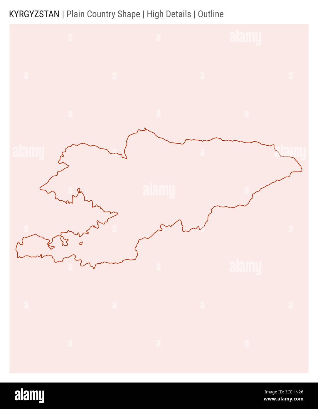 Kyrgyzstan plain country map. High Details. Outline style. Shape of Kyrgyzstan. Vector illustration. Stock Vector
