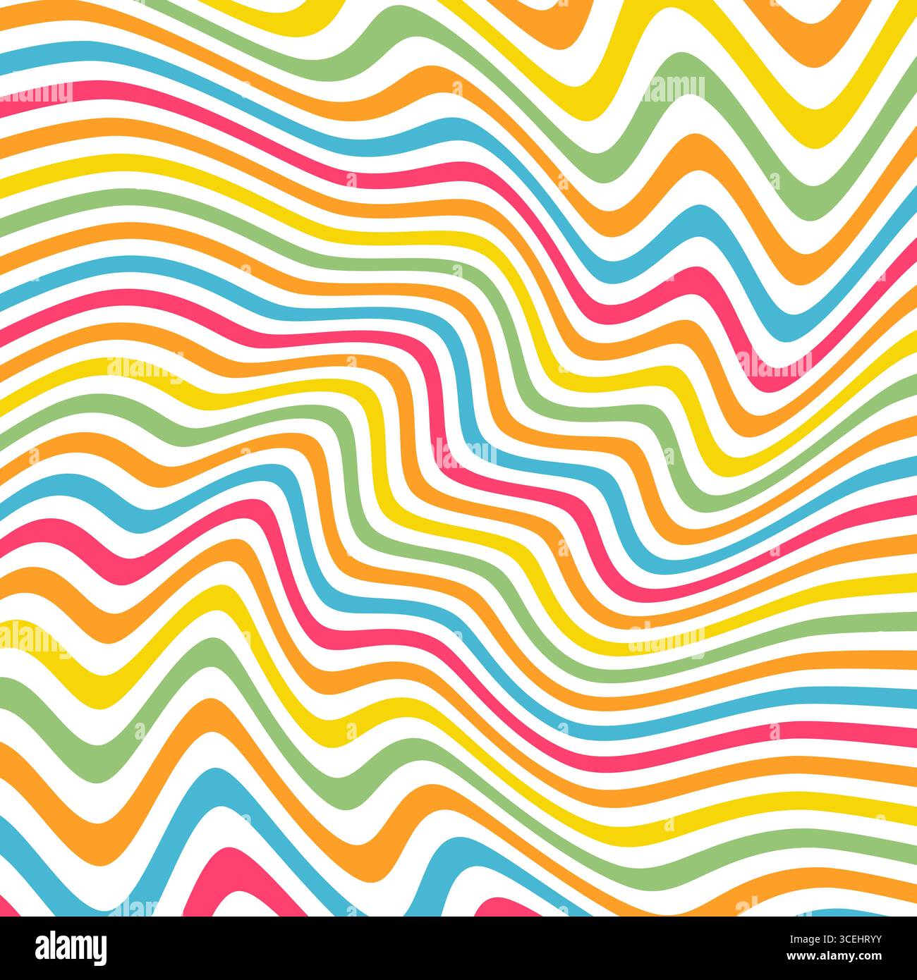 Groovy Distorted Stripes, Acid Vector Background, Abstract Geometric Texture Stock Vector
