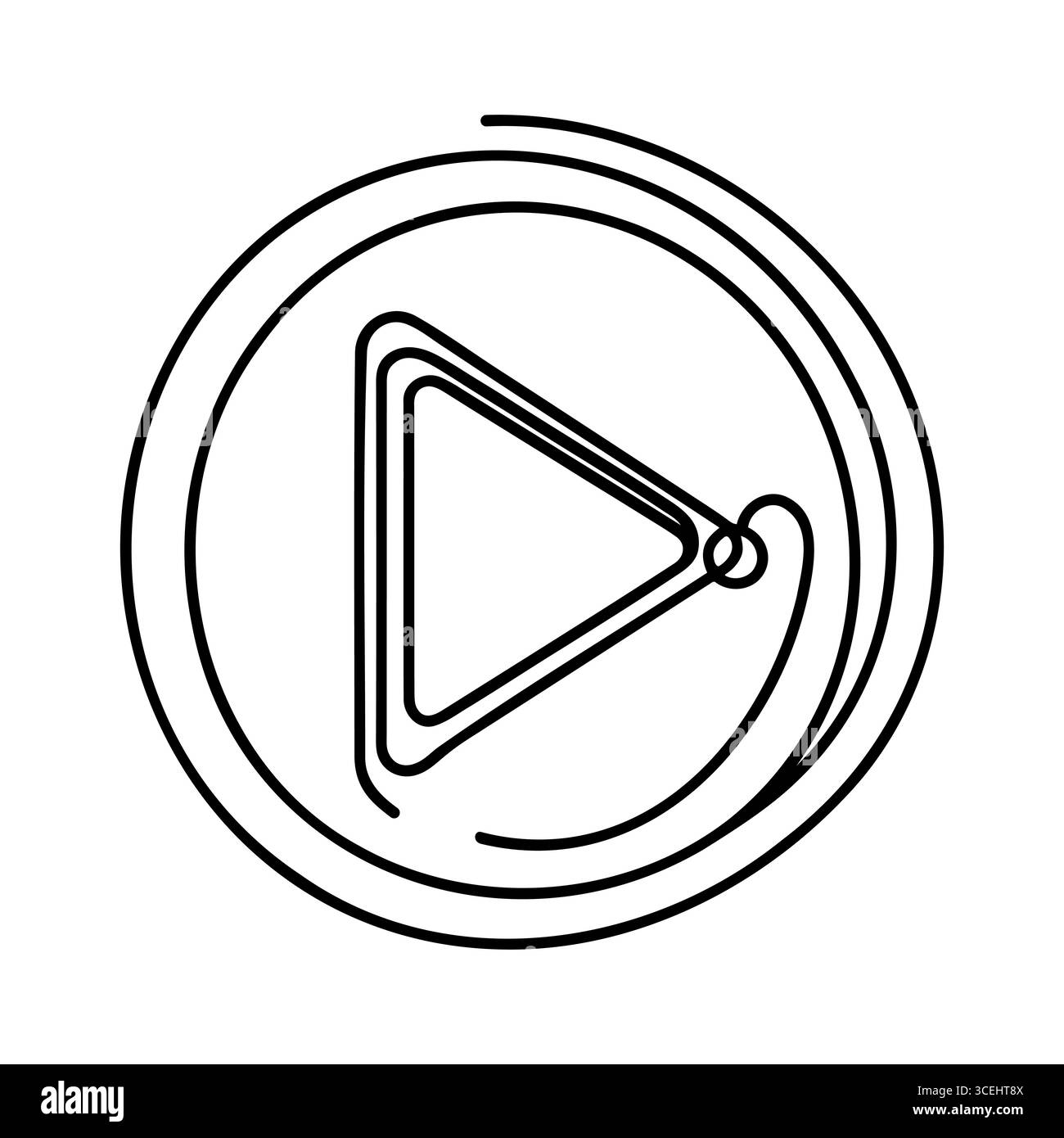 Play button icon. Continuous one line drawing of play button. Play ...