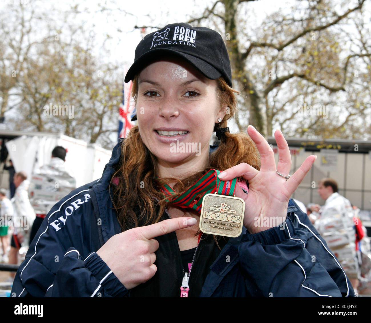 Amanda Holden at the end of the Flora London Marathon 2008 in London ...
