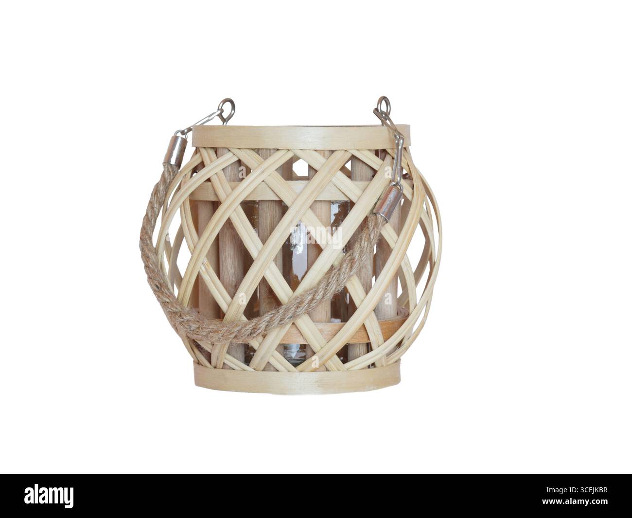 wicker table lamp isolated on white background Stock Photo
