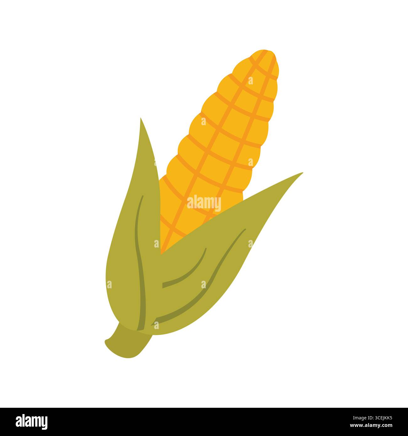 Ripe corn. Thanksgiving design. Isolated background. Vector flat illustration. Stock Vector