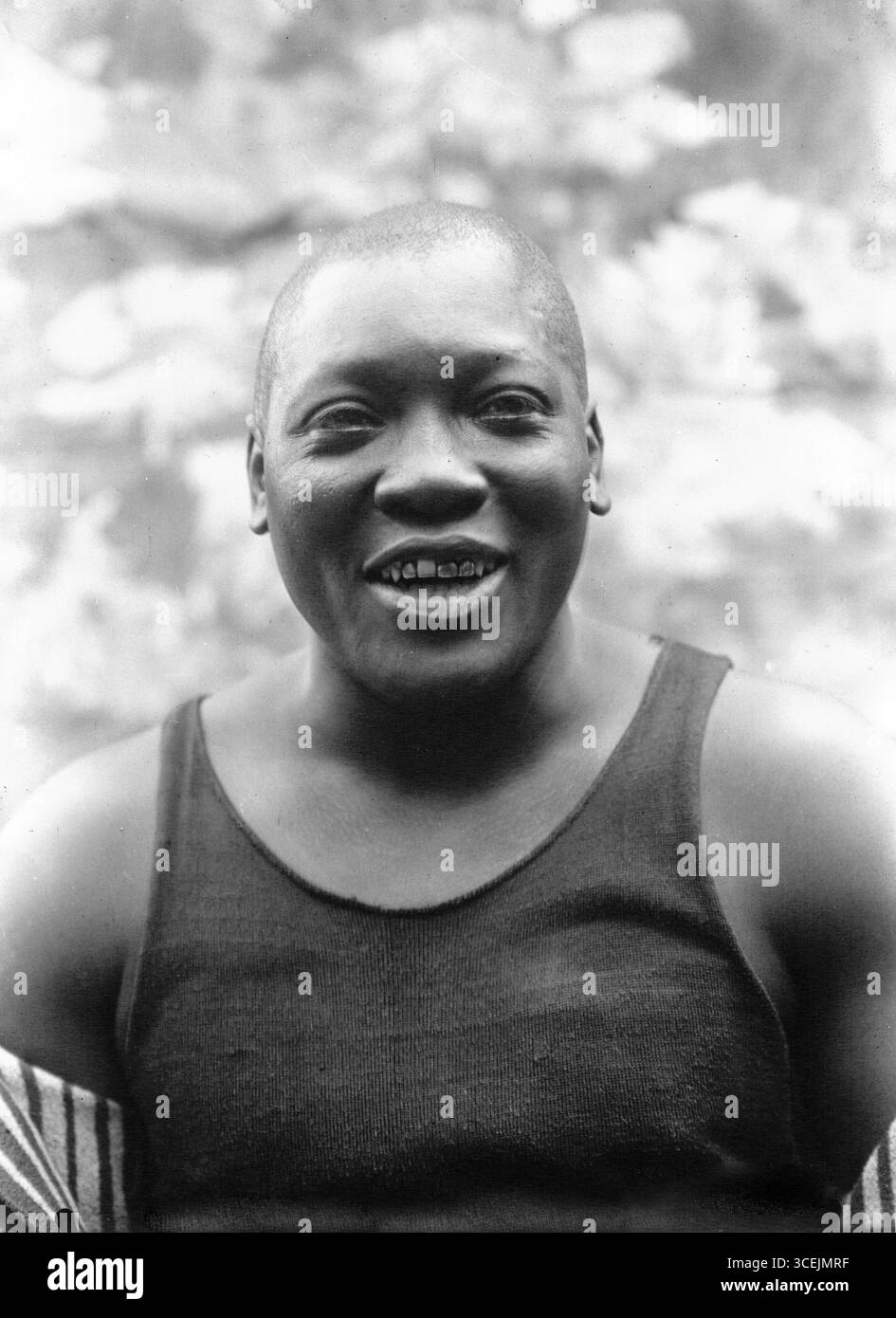 Portrait of heavy weight boxing champion Jack Johnson, 1914 Stock Photo