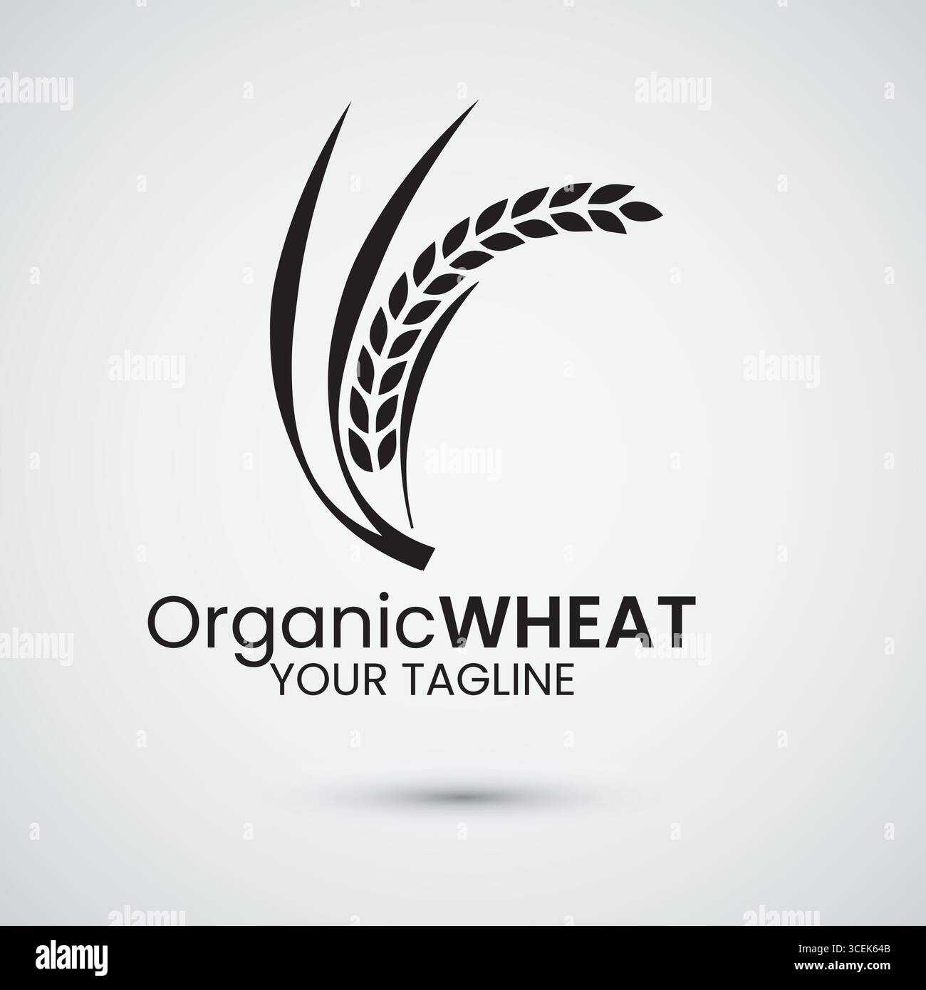 black organic wheat logo icon vector illustration Stock Vector