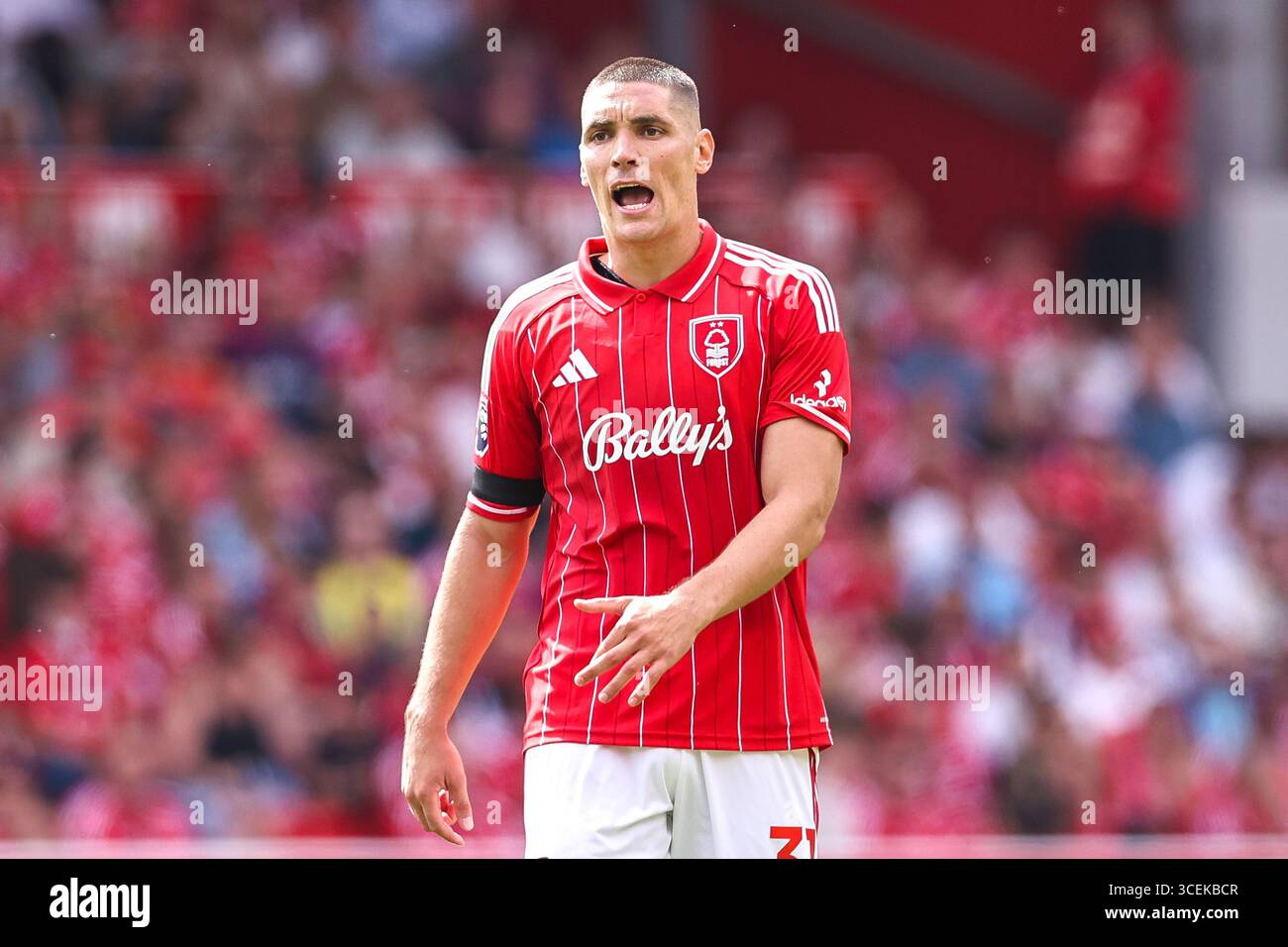 Nikola Milenkovic Of Nottingham Forest During The Nottingham Forest FC 