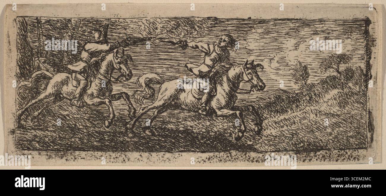 Gravure Sur Bois Ancienne - Le Duel Interrompu - Combat Hommes/femmes - C.1463