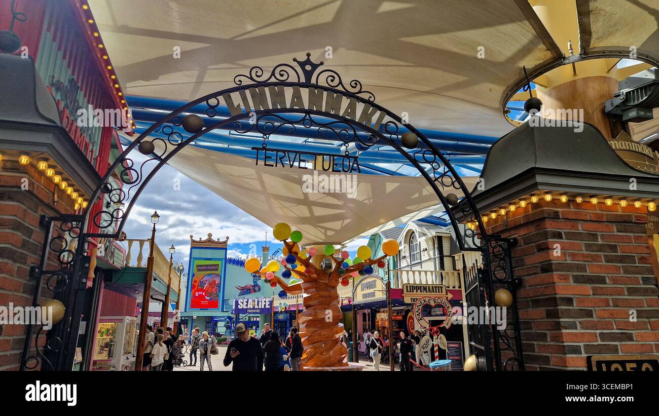 Helsinki, Finland - Aug 17, 2025: Linnanmäki amusement park in Helsinki opened in 1950. - Smartphone Captured Stock Image