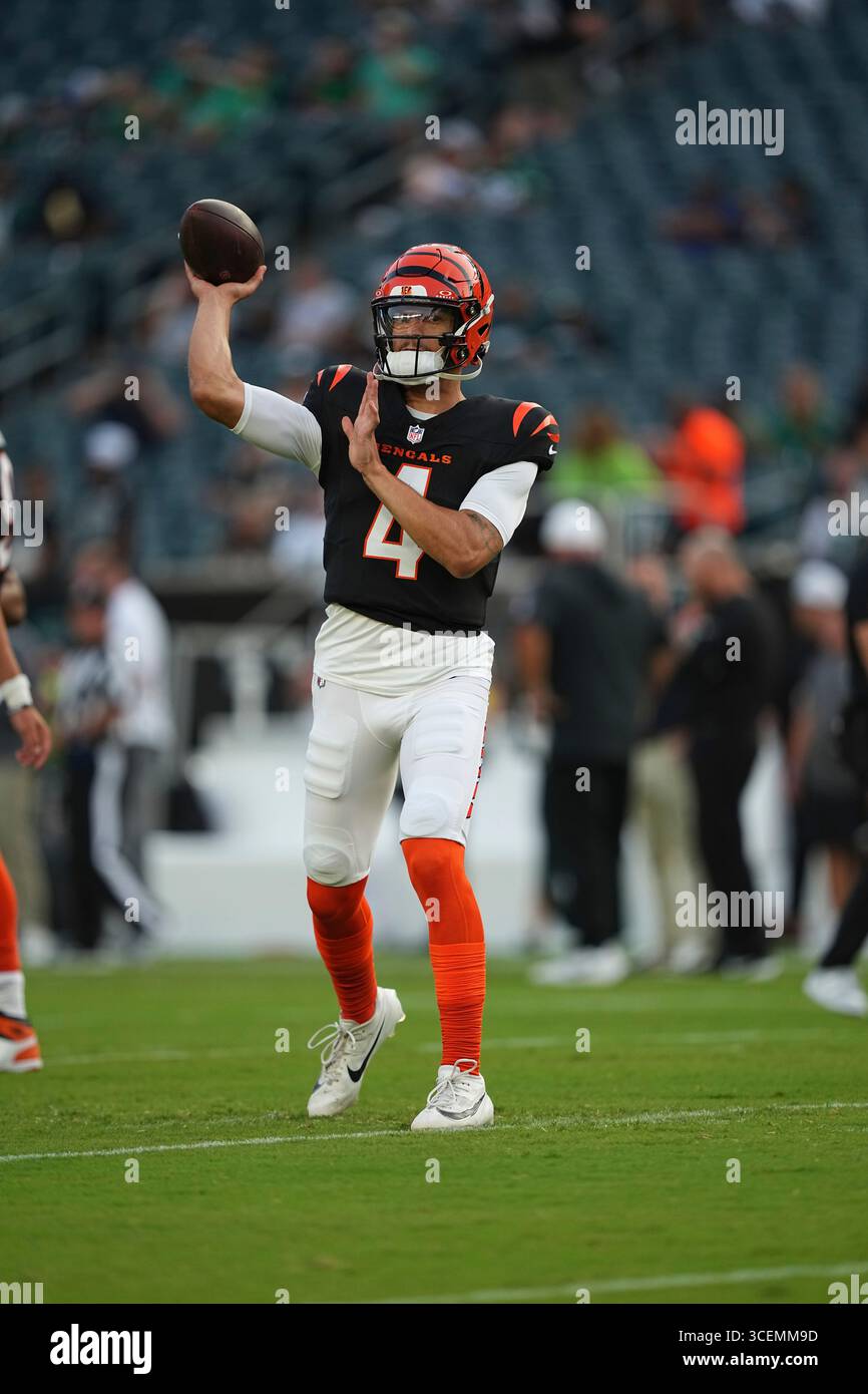 Cincinnati Bengals quarterback Desmond Ridder in action before an NFL ...