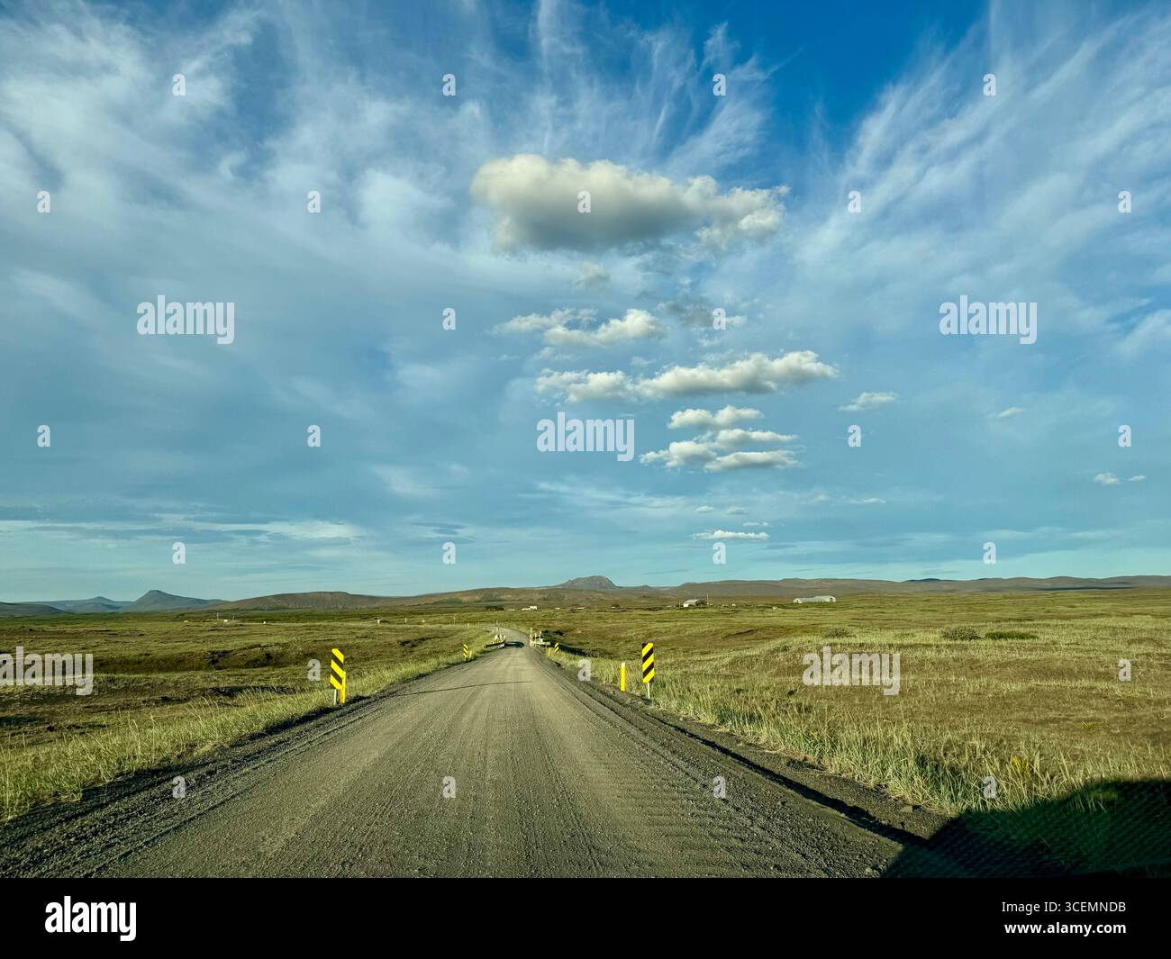 Gravel road 864 is open in summer months to visit the east side of Dettifoss waterfall. - Smartphone Captured Stock Image Gravel road 864 is open in summer months to visit the east side of Dettifoss waterfall. - Smartphone Captured Stock Image